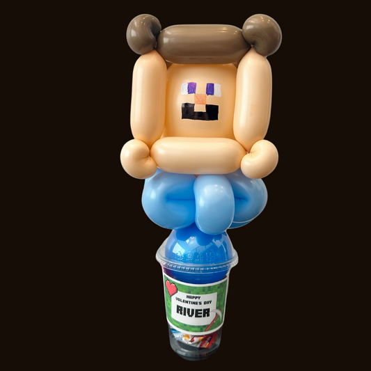 Steve from Minecraft Inspired Balloon Candy Cup