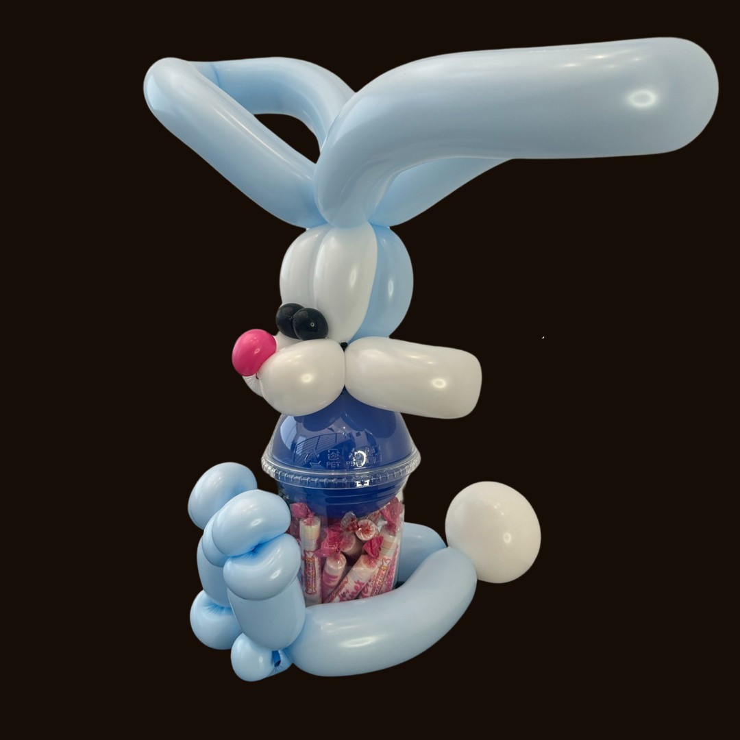 Pink Rabbit Balloon Pink Bunny Balloon Candy Cup – Mad Max Balloons